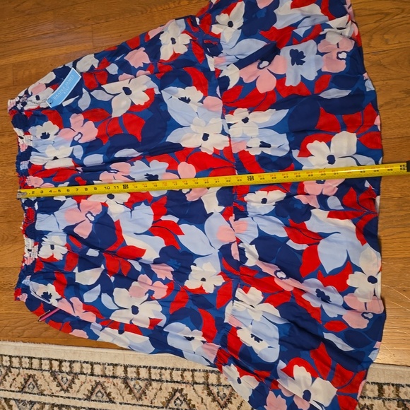 DRAPER JAMES WOMENS BLUE & RED FLORAL PLUS SIZE ELASTIC WAIST LINED SKIRT 2X - Picture 10 of 12